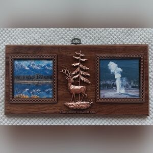 Vintage 1992 Yellowstone National Park Photo Frame.  12 3/4" L X 6 1/4" W